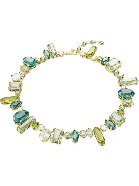 Swarovski Jewelry - Swarovski Gold-Tone Gema Crystal Necklace with Green, Teal & Lime Crystals New